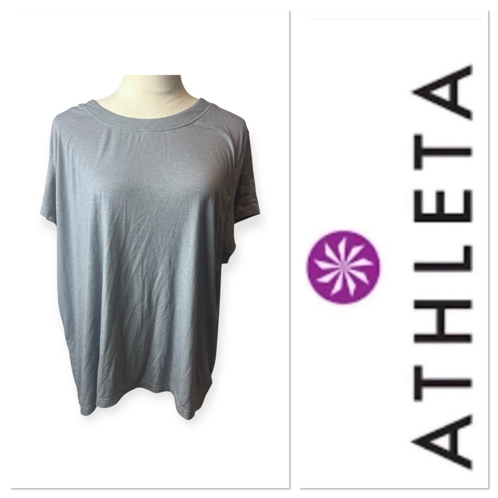 Athleta gray short sleeve top size large